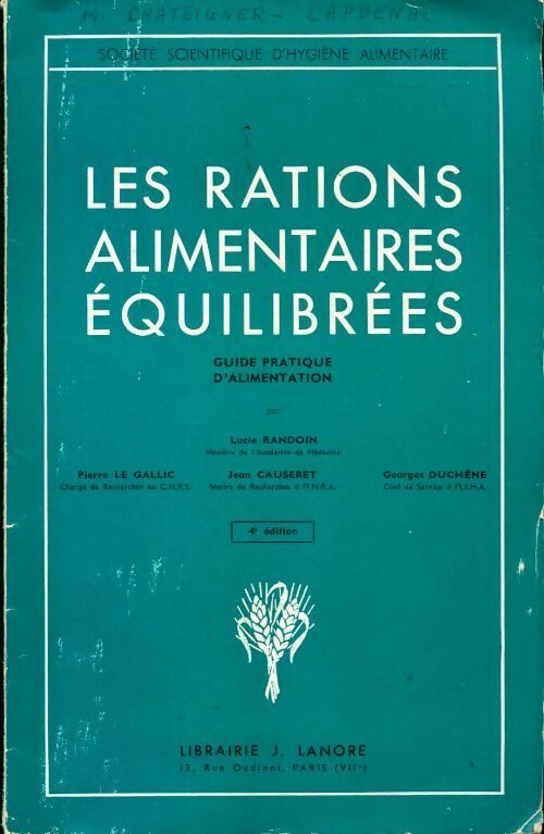 Les rations alimentaires equilibrées - Collectif - Livre