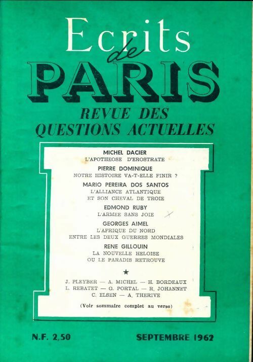 Ecrits de Paris n°207 - Collectif - Livre