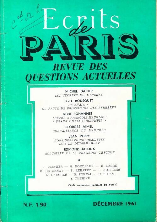 Ecrits de Paris n°199 - Collectire - Livre