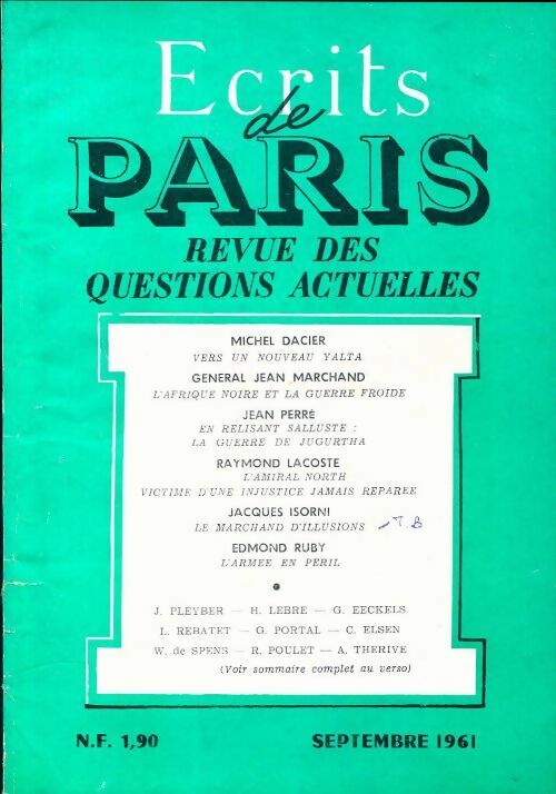 Ecrits de Paris n°196 - Collectif - Livre