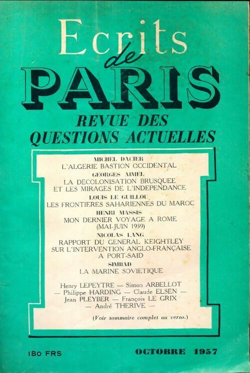 Ecrits de Paris n°153 - Collectif - Livre