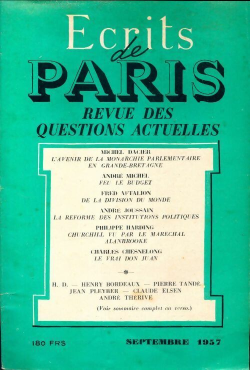 Ecrits de Paris n°152 - Collectif - Livre