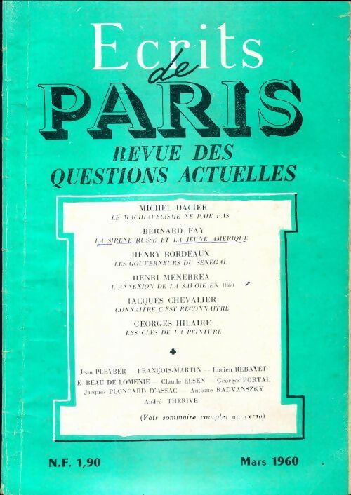 Ecrits de Paris n°188 - Collectif - Livre