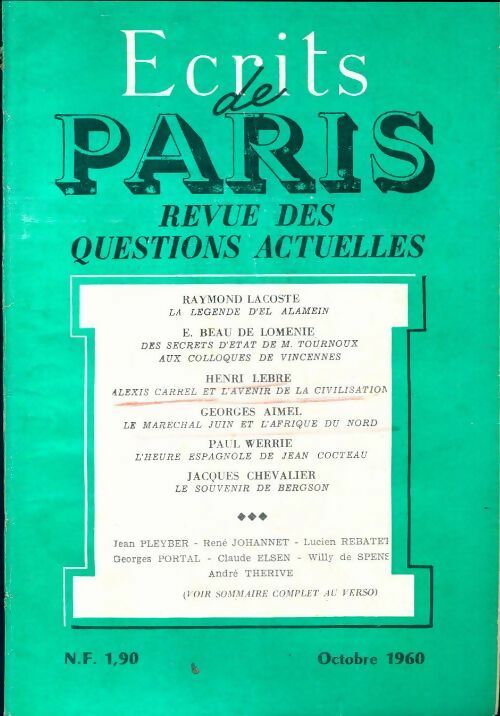 Ecrits de Paris n°186 - Collectif - Livre
