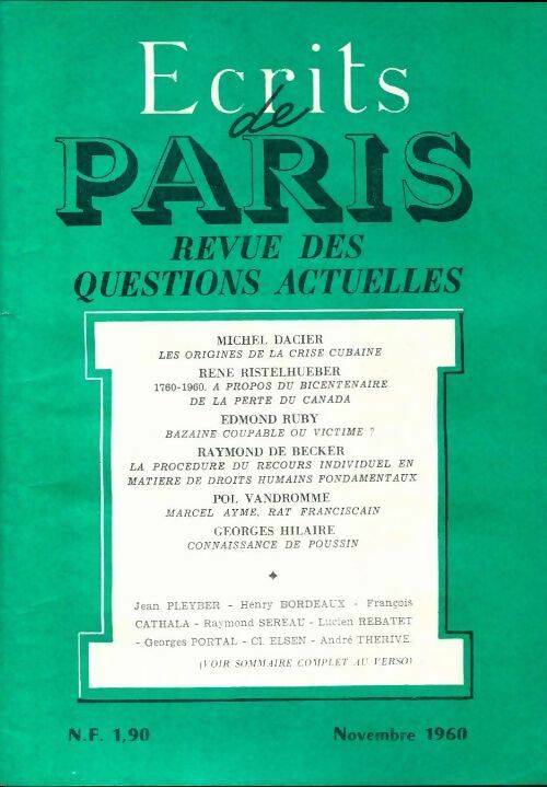 Ecrits de Paris n°187 - Collectif - Livre