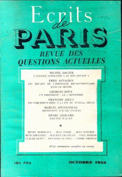 Ecrits de Paris n°164 - Collectif - Livre
