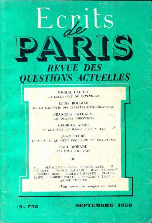 Ecrits de Paris n°163 - Collectif - Livre