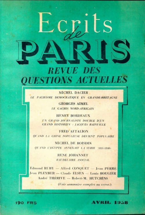 Ecrits de Paris n°159 - Collectif - Livre