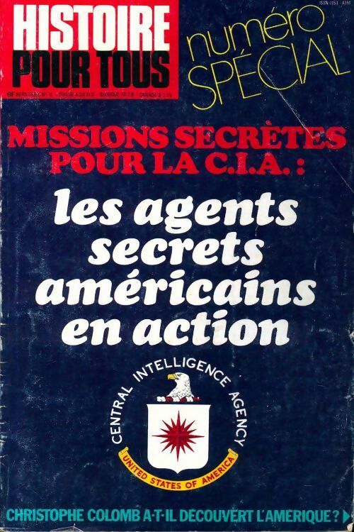 Histoire pour tous hors-série n°15 : Missions secrètes pour la CIA - Collectif - Livre