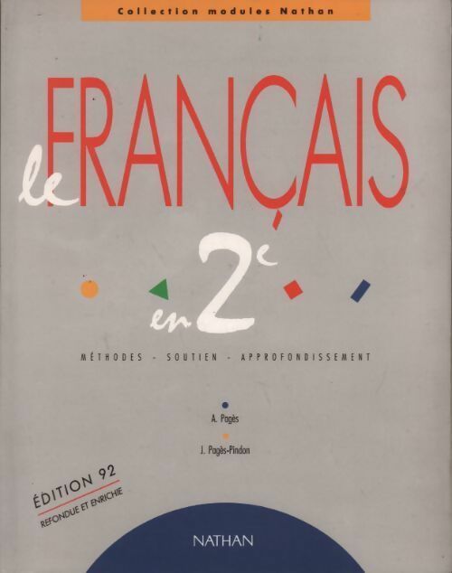 Le français en Seconde 1992 - Alain Pagès - Livre