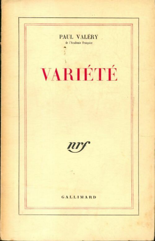 Variété - Paul Valéry - Livre