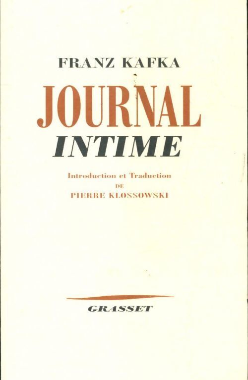 Journal intime - Franz Kafka - Livre
