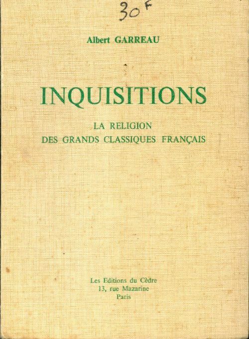 Inquisitions - Albert Garreau - Livre