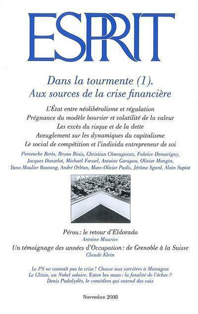 Esprit novembre 2008 : dans la tourmente Tome I - Collectif - Livre