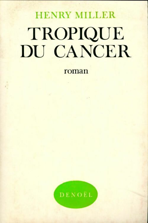 Tropique du cancer - Henry Miller - Livre