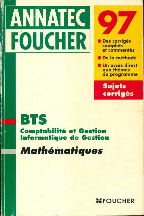 Mathématiques BTS 1997 - Collectif - Livre