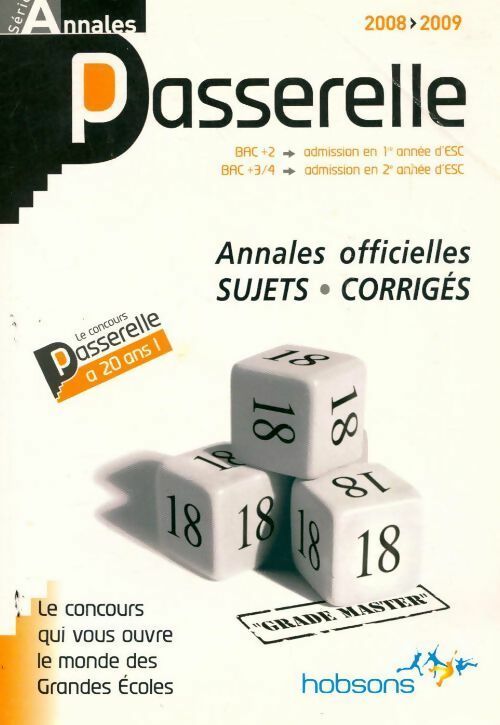 Annales concours passerelle 2008-2009 - Collectif - Livre