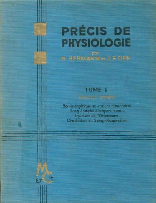 Précis de physiologie Tome I - H. Hermann - Livre