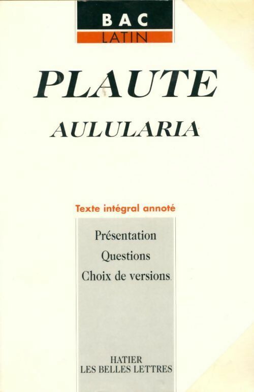Plaute-Aulularia - Anette Flobert - Livre