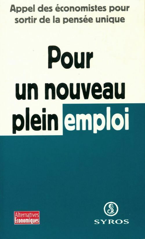 Pour un nouveau plein emploi - Collectif - Livre
