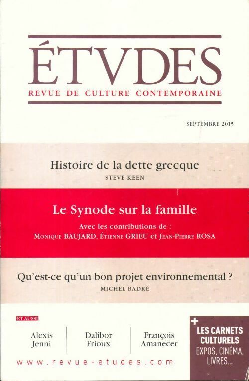 Etudes n°421-9 - Collectif - Livre