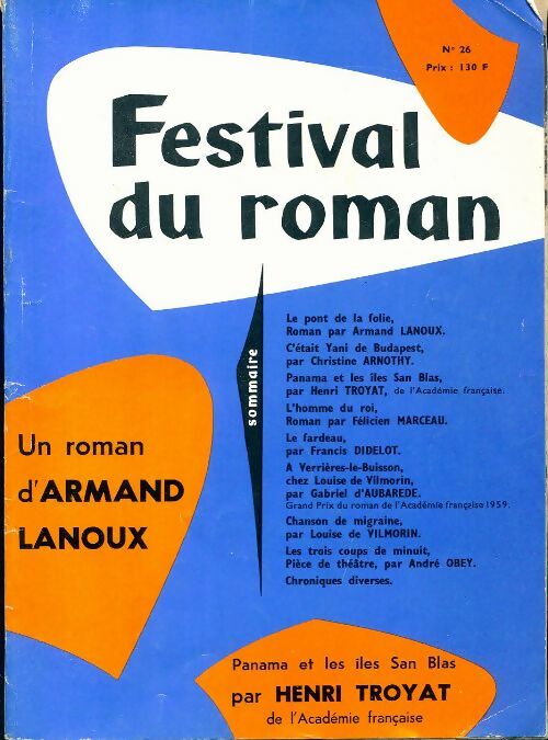Festival du roman n°26 : Le pont de la folie d'A. Lanoux - Collectif - Livre