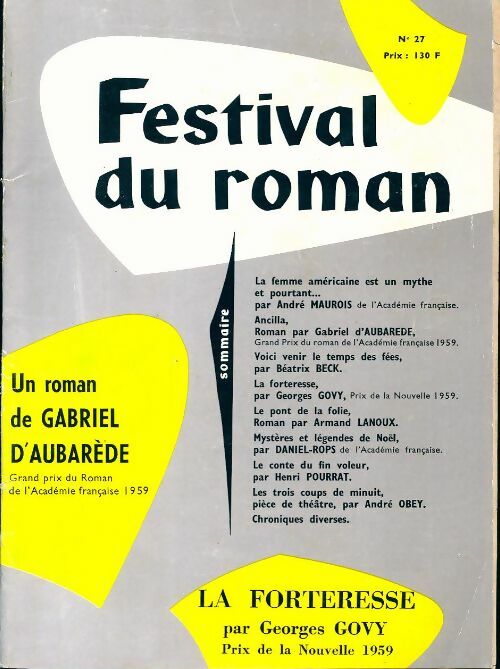 Festival du roman n°27 : Ancilla de G. D'Aubarède - Collectif - Livre