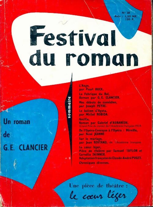 Festival du roman n°28 : La fabrique du roi de Clancier / Le coeur léger de S. Taylor - Collectif - Livre
