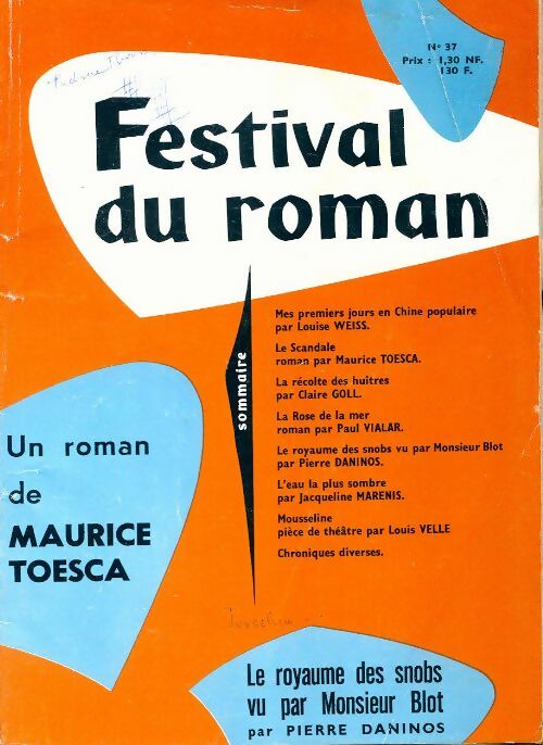 Festival du roman n°37 : Le scandale de M. Toesca - Collectif - Livre