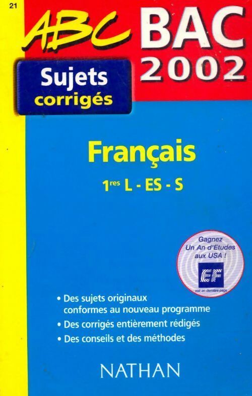 Français 1ères L, ES, S. Sujets corrigés 2002 - Eliane Itti - Livre