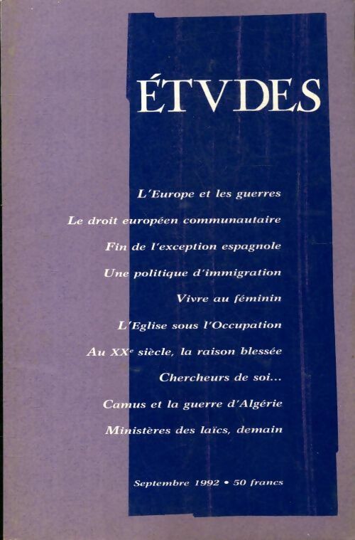Etudes n°377-3 - Collectif - Livre