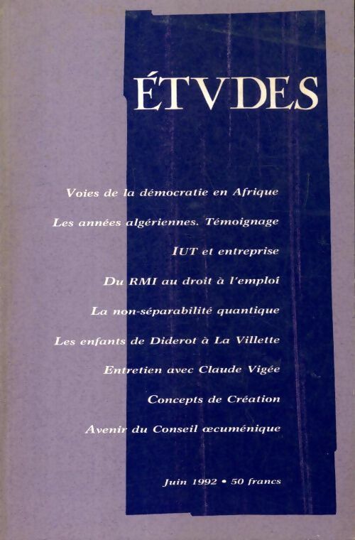 Etudes n°376-6 - Collectif - Livre