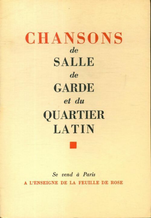 Chansons de salle de garde et du quartier lain - Collectif - Livre