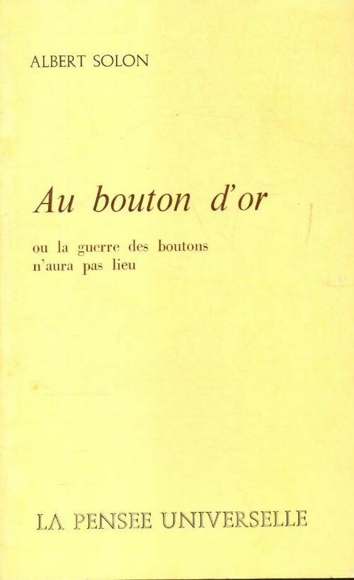 Au bouton d'or - Albert Solon - Livre