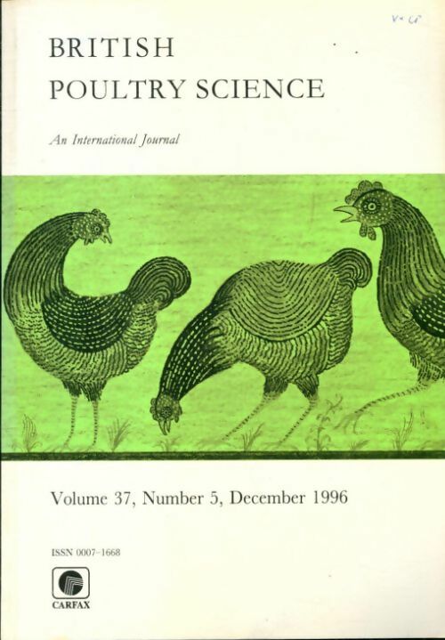 British poultry science volume 37, n°5 - Collectif - Livre
