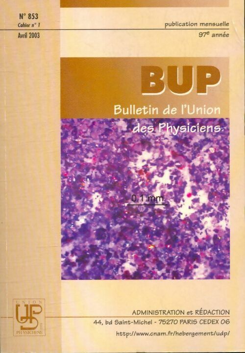 Bup n°853 cahier n°1 - Collectif - Livre