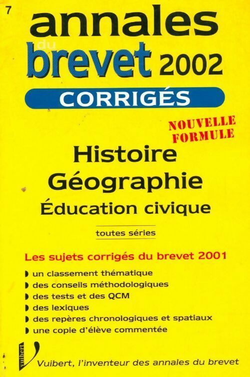Histoire-géographie, éducation civique brevet corrigés 2002 - Collectif - Livre
