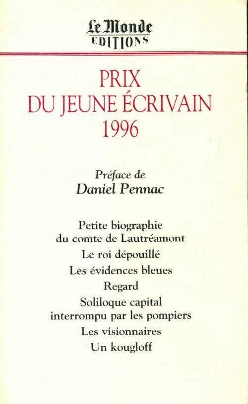 Prix du jeune écrivain tome 1996 - Collectif - Livre