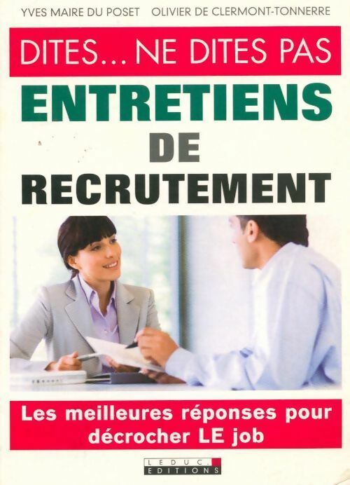 Entretiens de recrutement - Yves Maire Du Poset - Livre