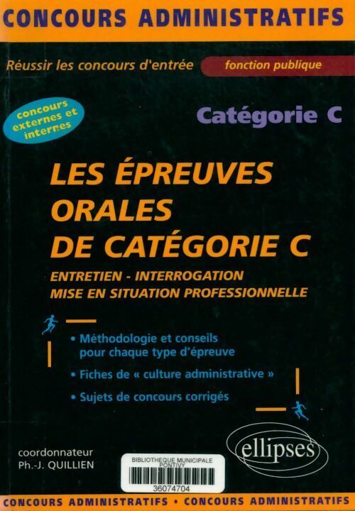 Les épreuves orales de catégorie C - Philippe-Jean Quillien - Livre