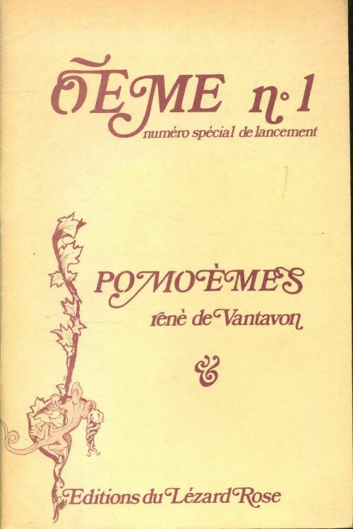 Oème n°1 : Pomoèmes - René De Vantavon - Livre
