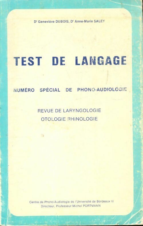 Test de langage - Geneviève Dubois - Livre