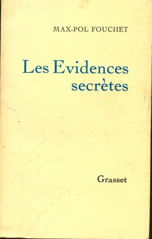 Les évidences secrètes - Max-Pol Fouchet - Livre