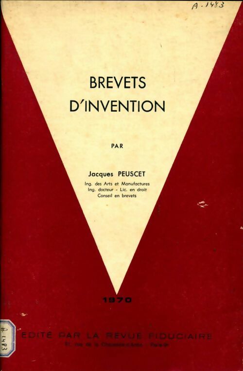 Brevets d'invention - Jacques Peuscet - Livre
