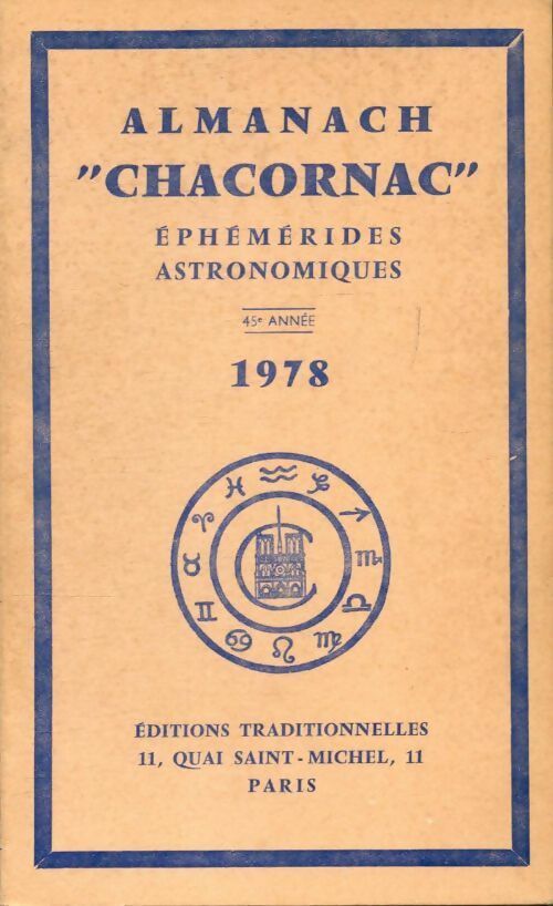 Almanach Chacornac éphémérides astronomiques 1978 - Collectif - Livre
