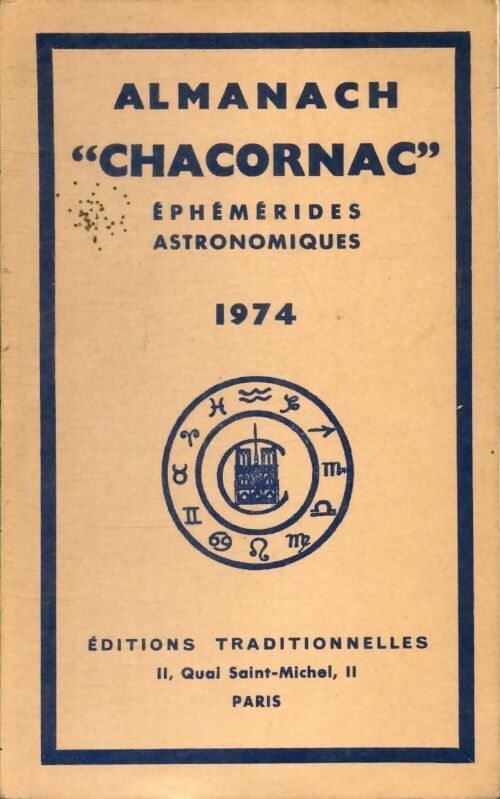 Almanach Chacornac éphémérides astronomiques 1974 - Collectif - Livre
