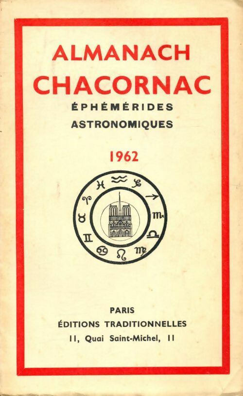Almanach Chacornac éphémérides astronomiques 1962 - Collectif - Livre