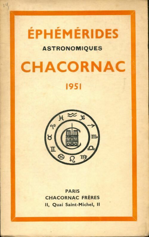 Éphémérides astronomiques Chacornac  1951 - Collectif - Livre