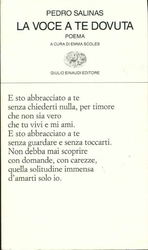 La voce a te dovuta. Poema - Pedro Salinas - Livre
