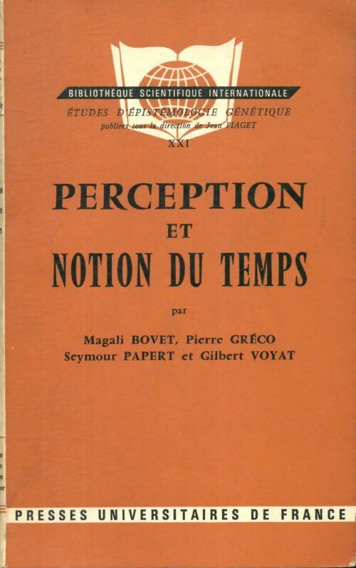 Perception et notion du temps - Collectif - Livre